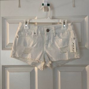 White denim shorts